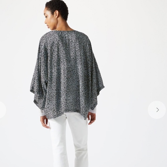 NWT Jigsaw Ditsy Leaf Silk Cape in Blossom Blue - Picture 4 of 15